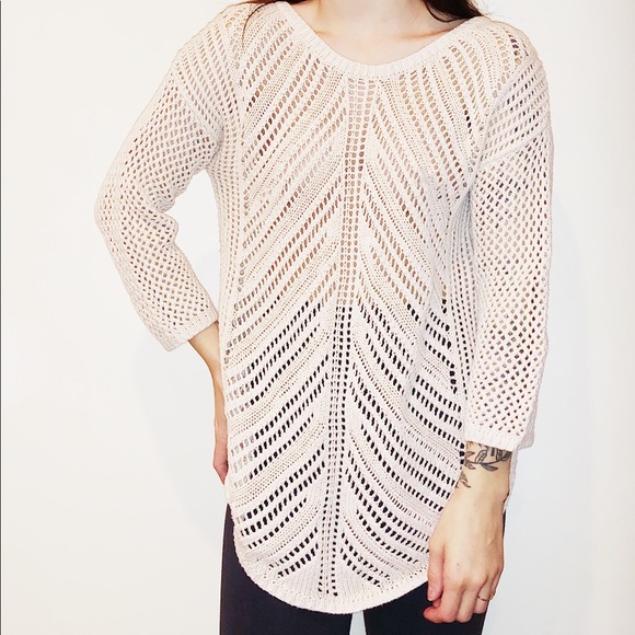 Vintage Tops - Vintage Wide Knit Quarter Sleeve